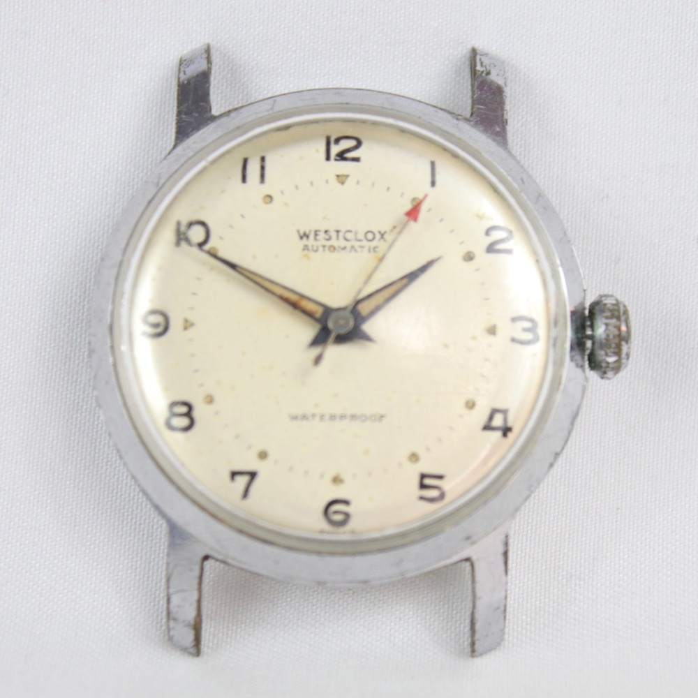 Vintage Westclox Automatic Cream Dial Waterproof Shock Resistant Watch Head